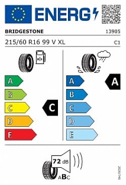 Bridgestone T005 Driveguard RFT 215/60/R16 99V XL (Εως 10-ατοκες δοσεις)