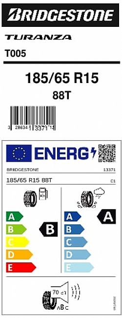 Bridgestone Turanza 185/65/R15 T005 88T (Εως 10-ατοκες δοσεις)