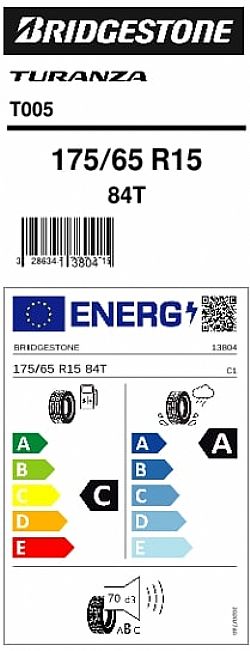 Bridgestone Turanza 175/65R15 T005 84T (Εως 10-ατοκες δοσεις)