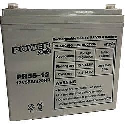 Επαναφορτιζόμενη μπαταρία μολύβδου VRLA Power 12V 55Ah PR55-12