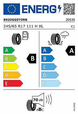 Bridgestone 245/65R17 TURANZA 6 111H XL(Εως 10-ατοκες δόσεις)