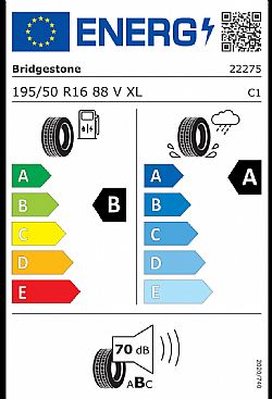 Bridgestone 195/50/R16 TURANZA 6 88V XL  (Εως 10-ατοκες δόσεις)