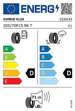 Kumho Crugen Premium KL33 205/70 R15 96T (Εως 10-ατοκες δοσεις)