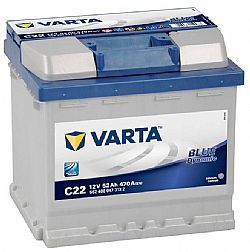 Varta Blue C22 - 12V 52 Ah - 470CCA A(EN) (Εως 6-ατοκες δοσεις)